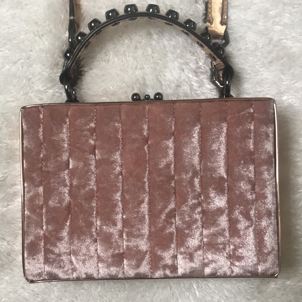 Nasty Gal Velvet Rose gold metallic crossbody